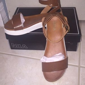 MIA Brown Platform Sandal